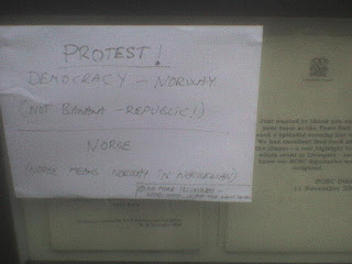 Democracy Norway protest – dag 1. (In Norwegian).